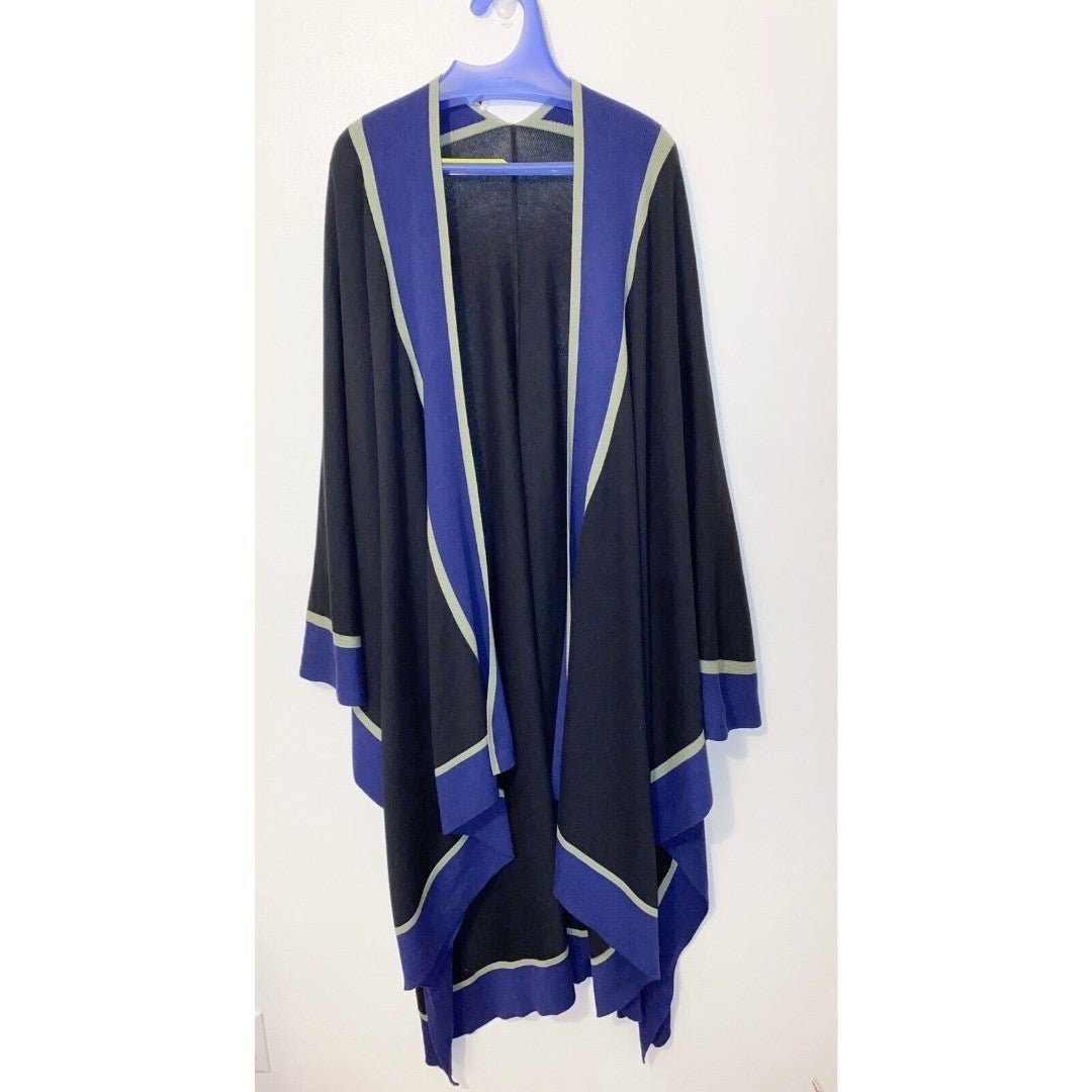 Loulou de la Falaise Shawl Cape Wrap Purple Black O/S