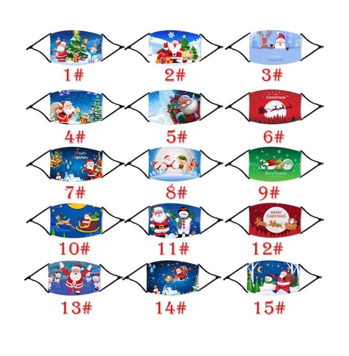 Bundle of 20 Fabric Christmas Face mask