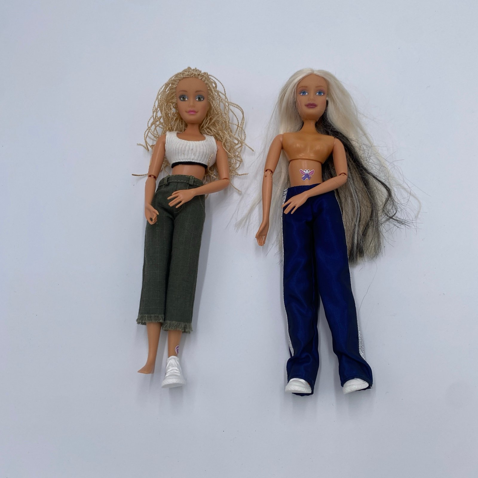Two Mattel Flavas Doll Happy D Blonde Braids 2003 Y2K Articulated Hip Hop Barbie