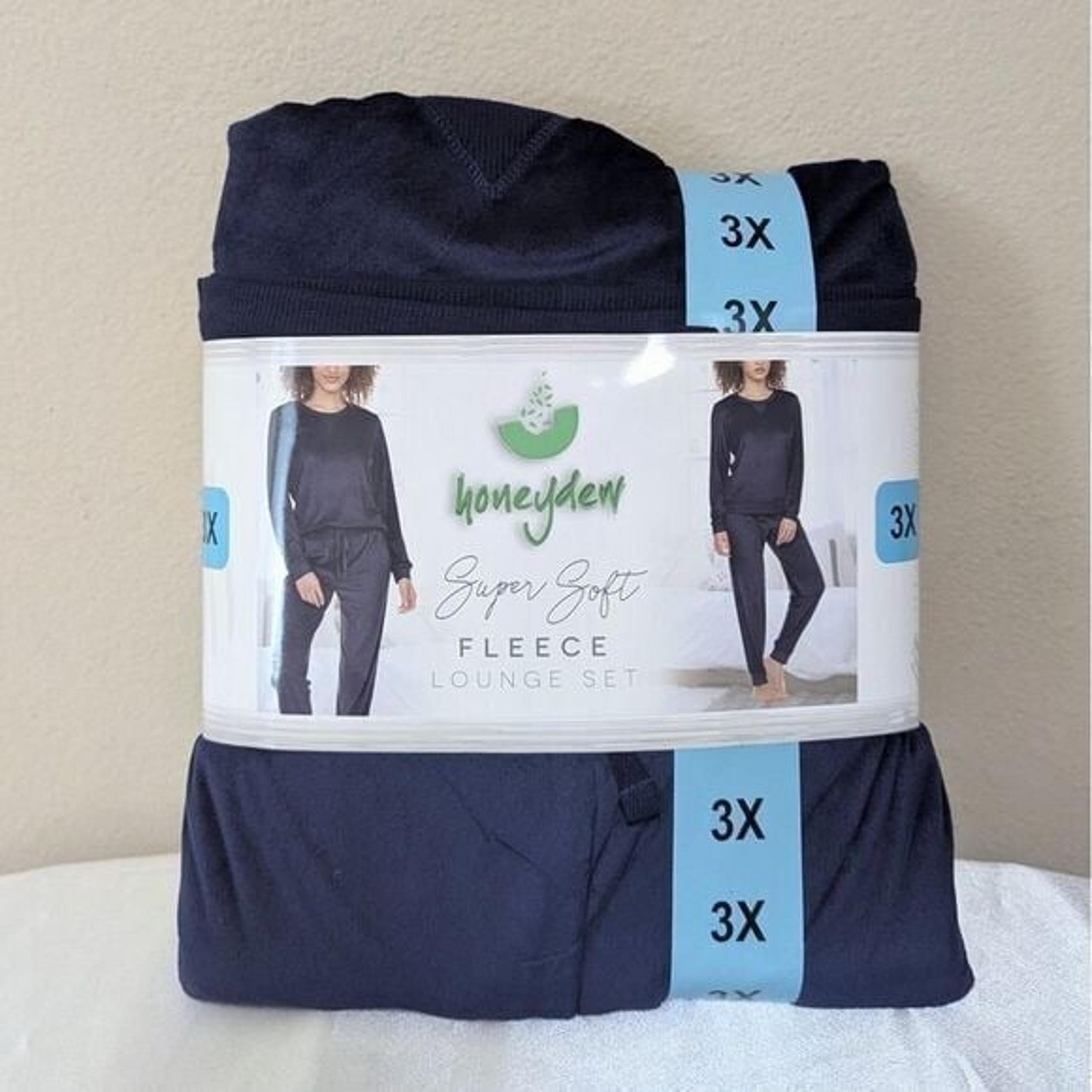 New Honeydew Women's Fleece Lounge Pajama Sleepwear Set Blue 3X (22W-24W)