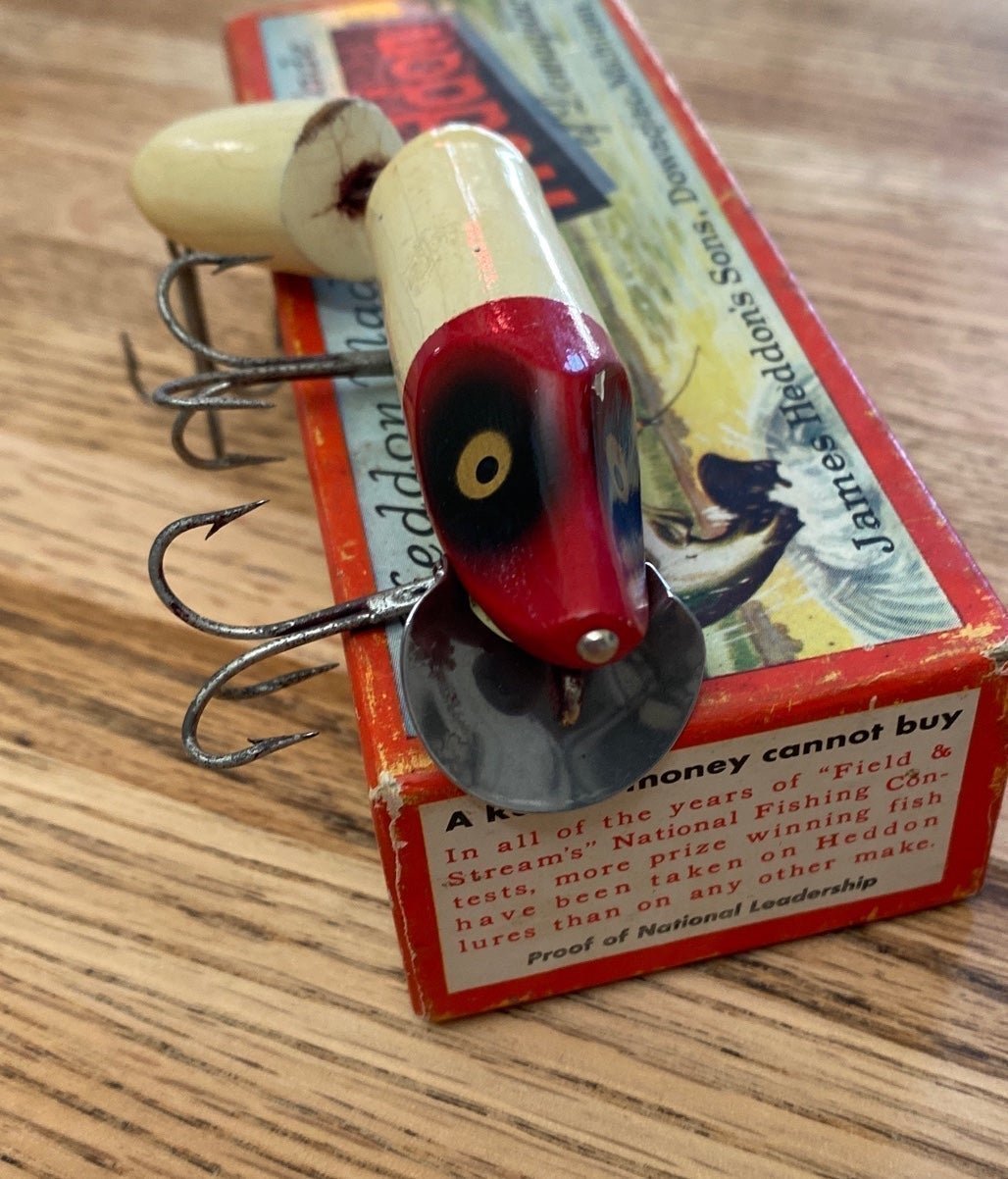 Vintage Heddon Dowagiac Jointed Wood Vamp w/Box