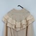 H&M Chunky Exaggerated Flounced Frill Ruffle Trim Rib Knit Jumper In Light Beige
