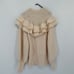 H&M Chunky Exaggerated Flounced Frill Ruffle Trim Rib Knit Jumper In Light Beige