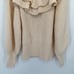 H&M Chunky Exaggerated Flounced Frill Ruffle Trim Rib Knit Jumper In Light Beige