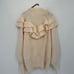 H&M Chunky Exaggerated Flounced Frill Ruffle Trim Rib Knit Jumper In Light Beige