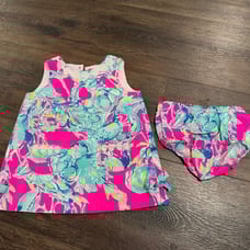 Lilly Pulitzer Lobsters in Love Size 18-24 months Shift Dress and Bloomer Set.