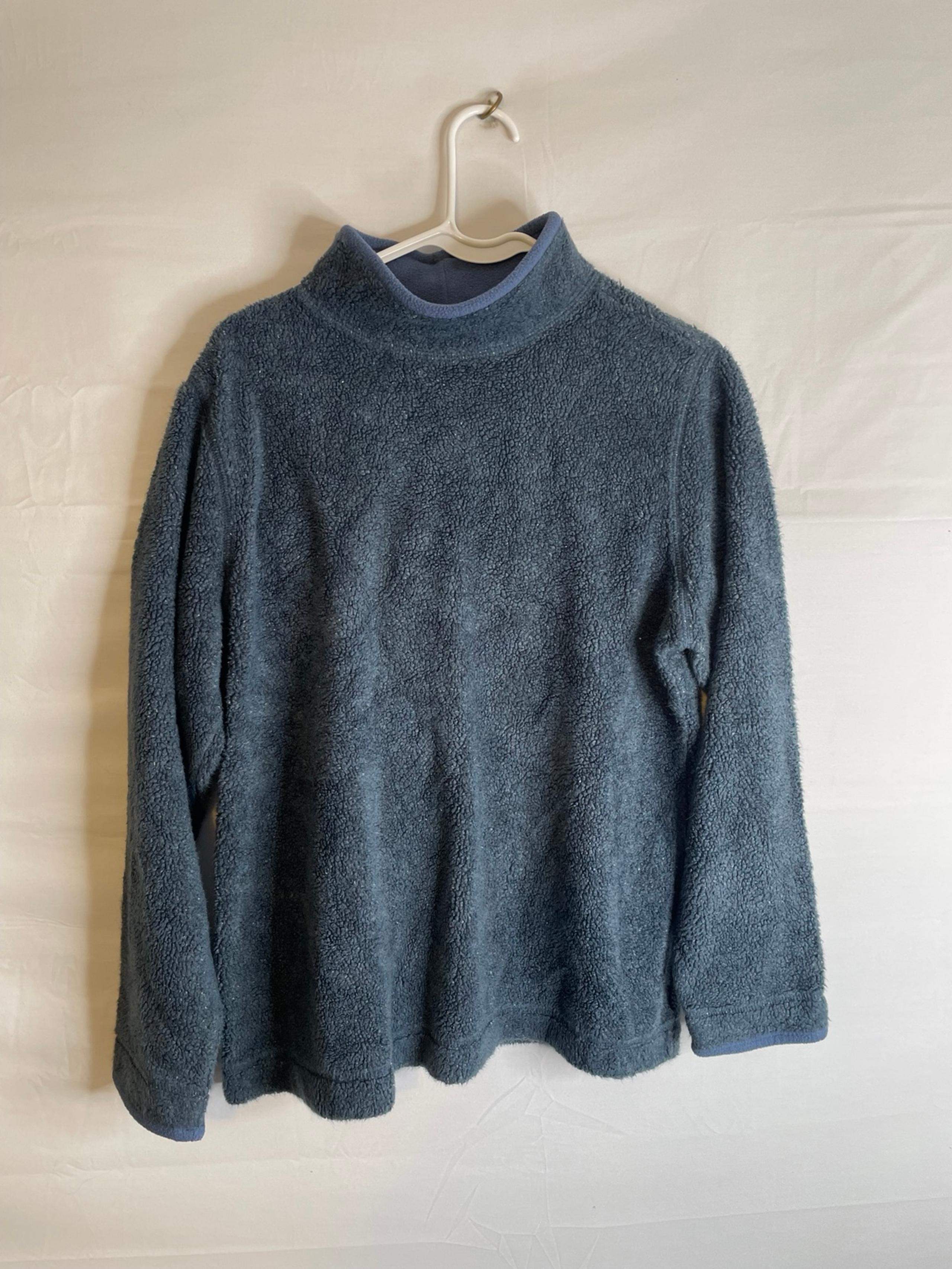 L.L. Bean Womens Medium Fleece Turtle Neck Green Thick Warm 1906