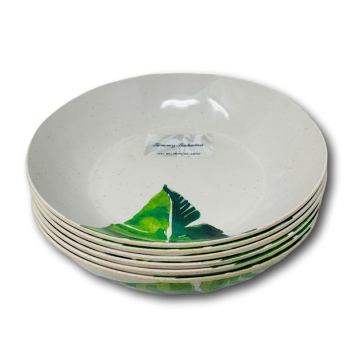Tommy Bahama Melamine Tropical Leaf Salad Pasta Soup Bowls Round Set of 6 Tommy Bahama Melamine Tropical Leaf Salad Pasta Soup Bowls Round Set of 6