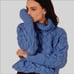 FRNCH Paris textured knit turtleneck sweater navy blue small/medium NWT