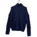 FRNCH Paris textured knit turtleneck sweater navy blue small/medium NWT