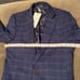 Men’s Plaid Suit Jacket & Vest Single Breasted One Button Business Size 32 NWT