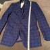 Men’s Plaid Suit Jacket & Vest Single Breasted One Button Business Size 32 NWT