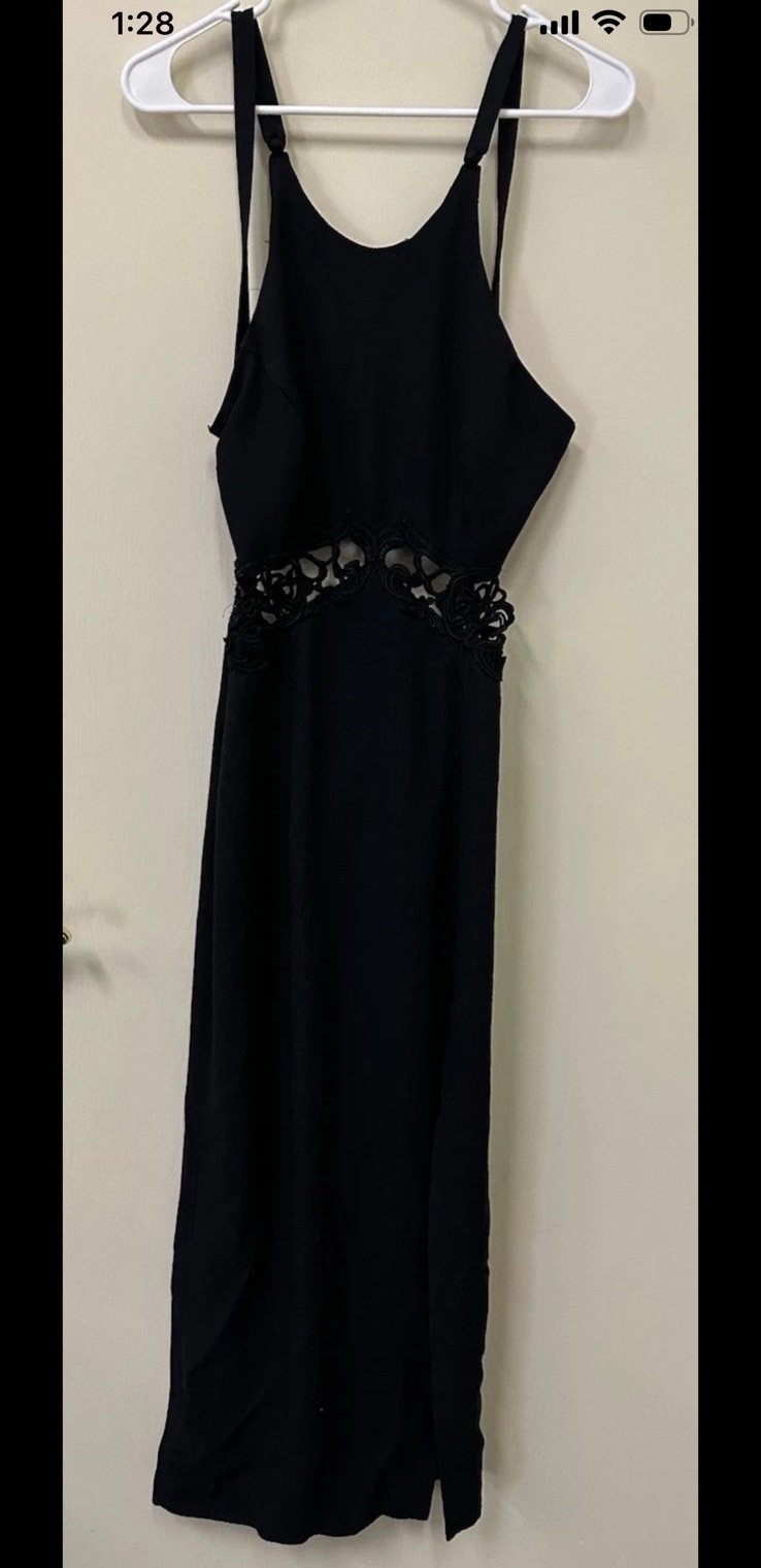 Jessica McClintock Long Black Dress Size 11/12 Gunne Sax