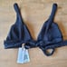 LSpace Women's Hadley Bikini Top Black Halter Large Tie back 110 NEW