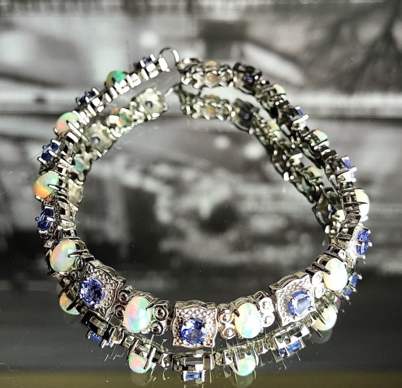 Tanzanite & Ethiopian Opal Bracelet SS