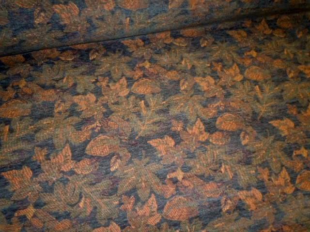 Falling Leaves Color Teal Chenille Uphol