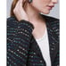 WHITE HOUSE BLACK MARKET Black Knit Tweed Moto Blazer Cardigan Jacket // XS