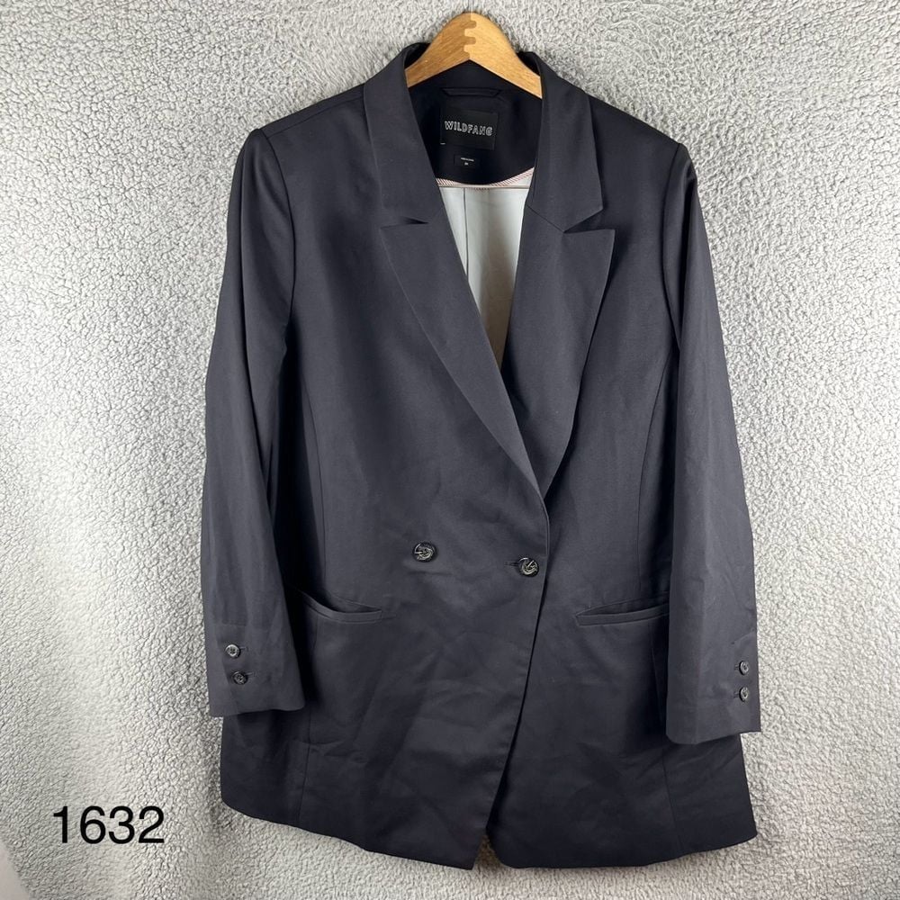 Wild Fang Women's Size 2XL Black The Empower Double Breasted Blazer WB2400/X