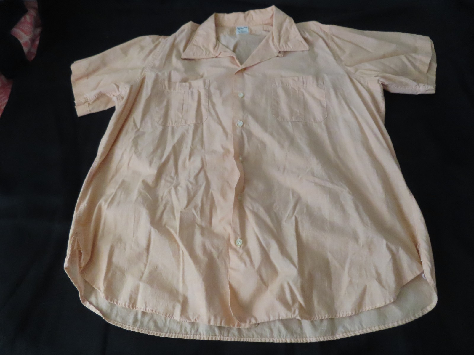 VINTAGE 1950s 60s RIPLEY shirt button up orange Loop collar