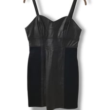 Vintage Harley-Davidson Leather & Ponte Tank Dress - Size 6