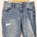 CAbi #5884 The Maverick 100% Boyfriend Distressed Denim Ankle Jeans Size 6 blue