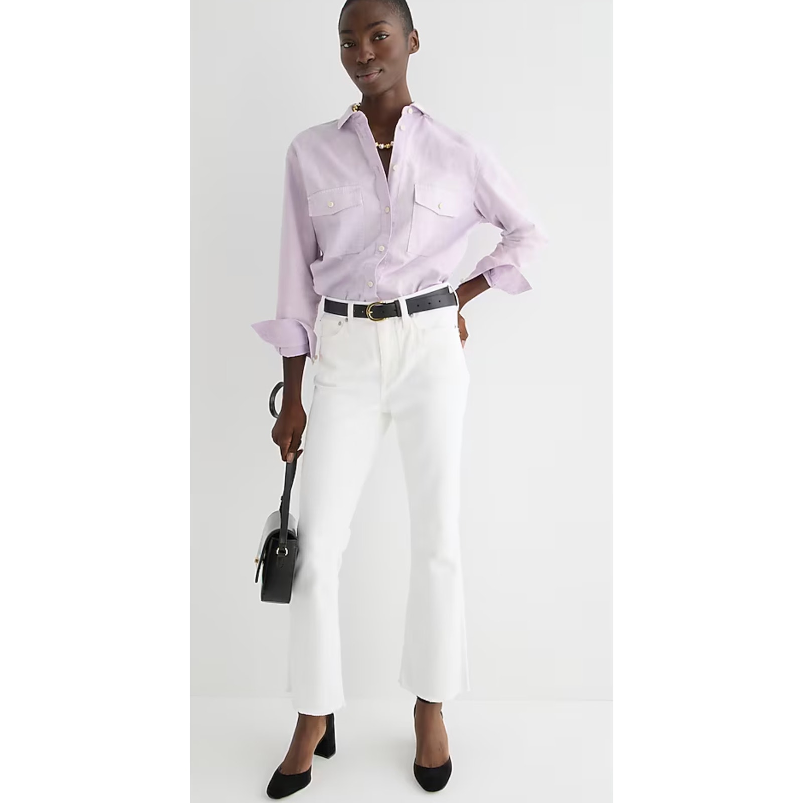 NWT J. Crew 10 Demi Boot Crop Jeans 25 0 White Ankle High Rise BQ298 J.Crew