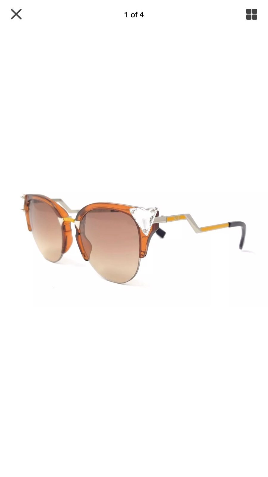 Fendi Crystals Cat Etes Sunglasses