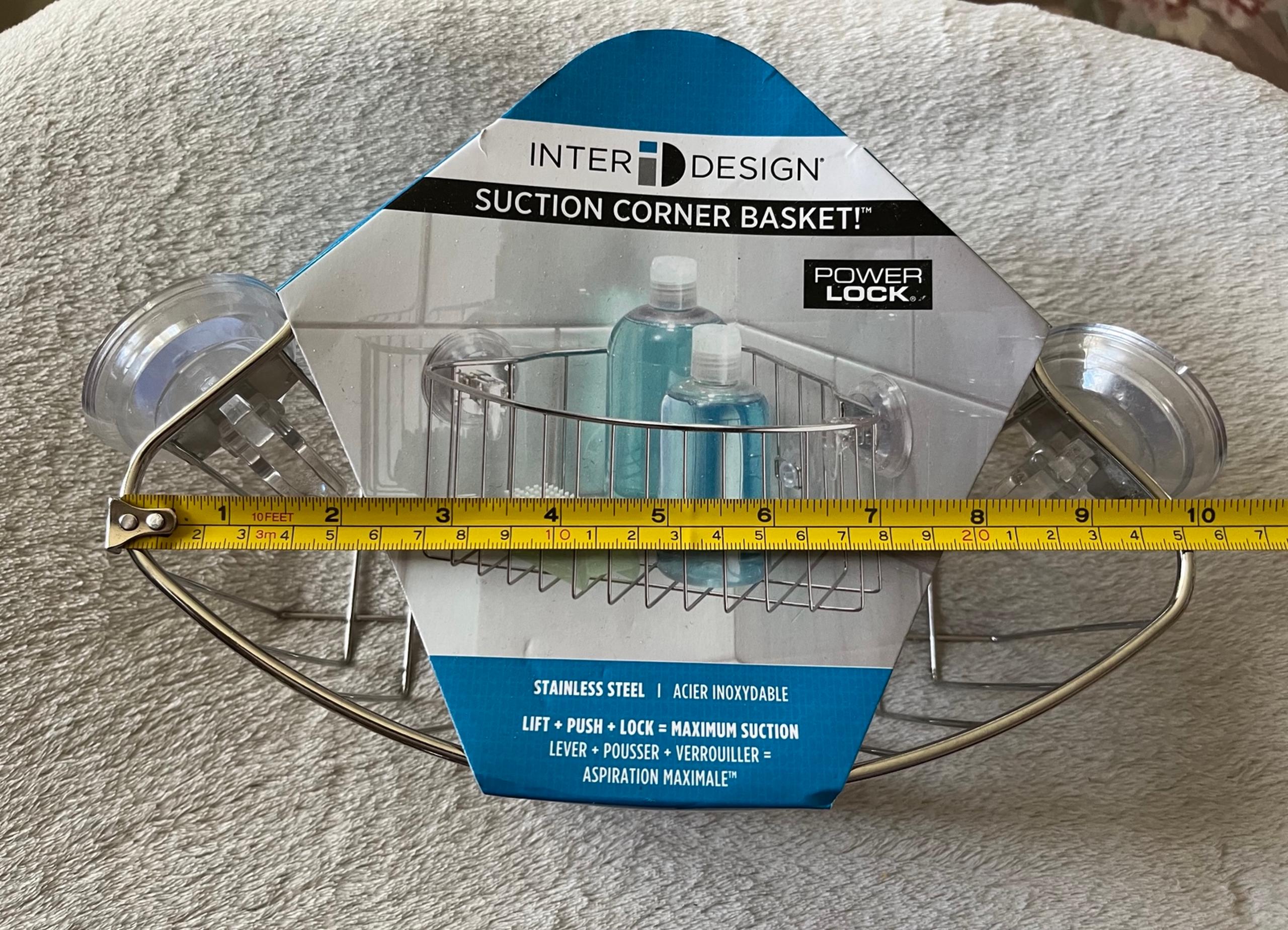 Shower suction cup holder basket for corner