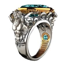 925 Sterling Silver Ring 18K Gold size 9