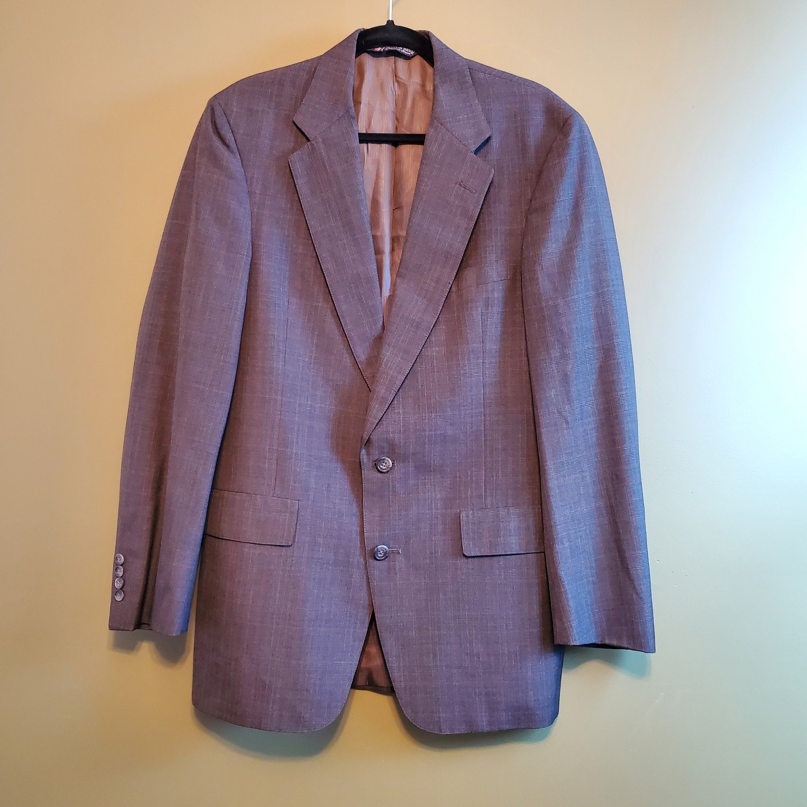 Austin Reed Sport Coat 40 Blue Prince Wales Scottish Ayrshire Wool Jacket Blazer