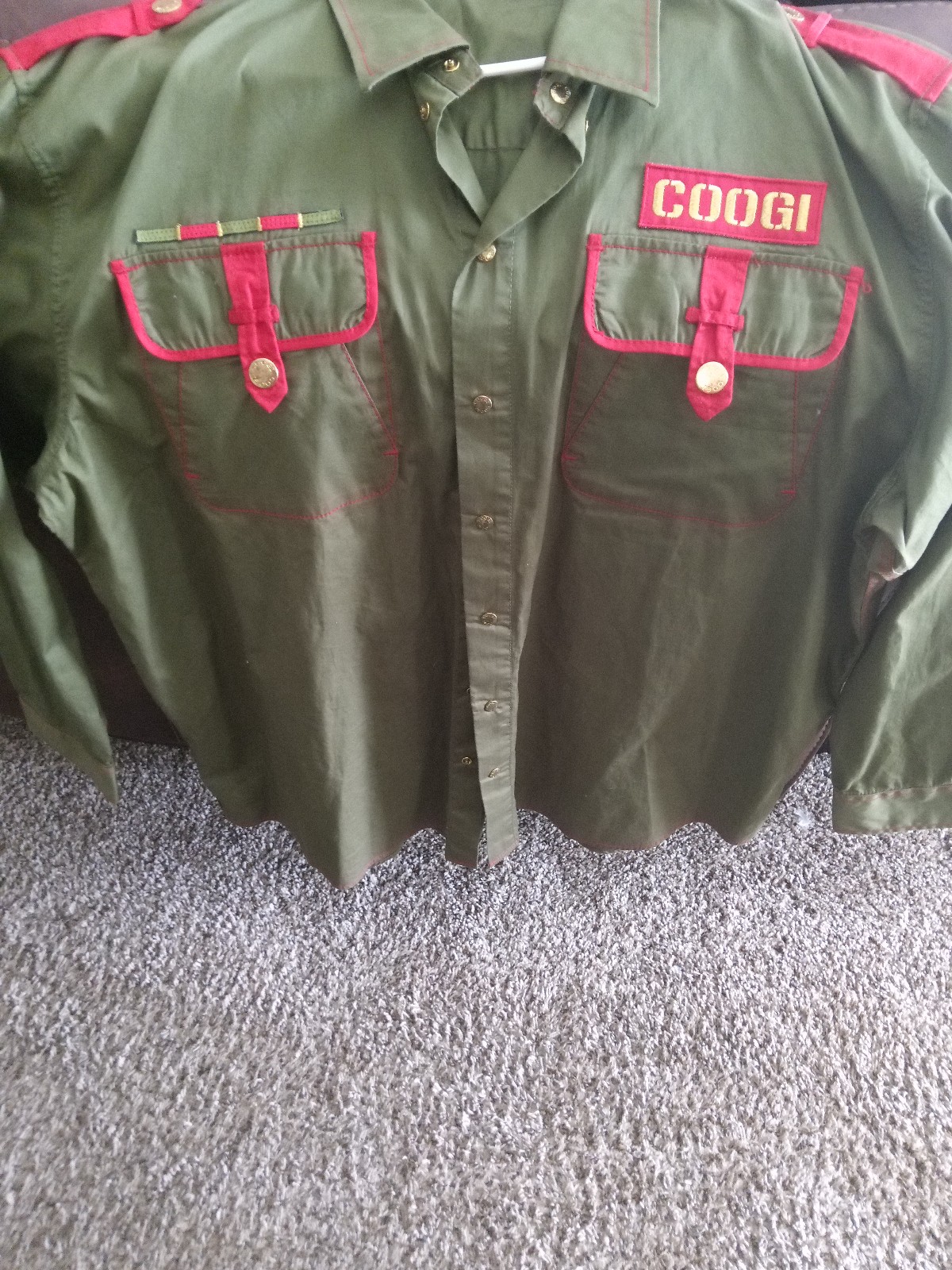 COOGI VINTAGE MILITARY STYLE EMBROIDERY SHIRT