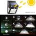 Set of 8 Outdoor Solar wall Lights for garden security wall fence
