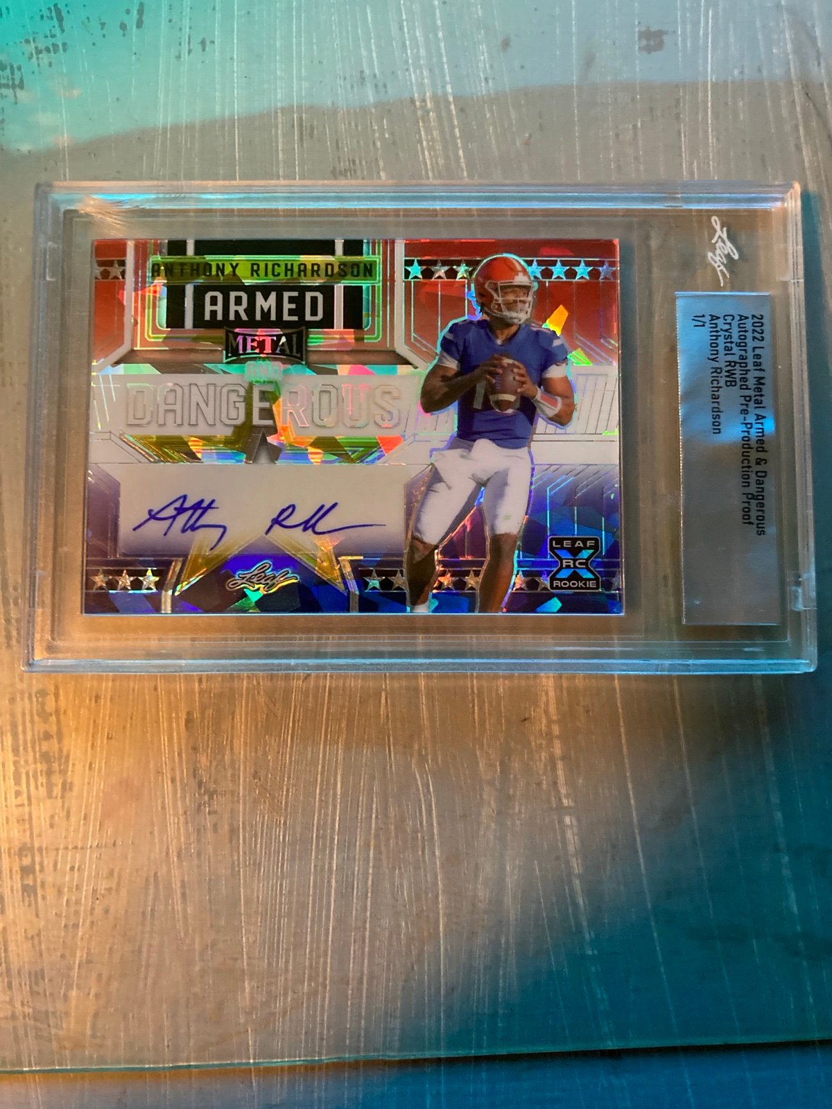 Anthony Richardson Leaf Metal Armed and Dangerous Rookie Auto 1/1