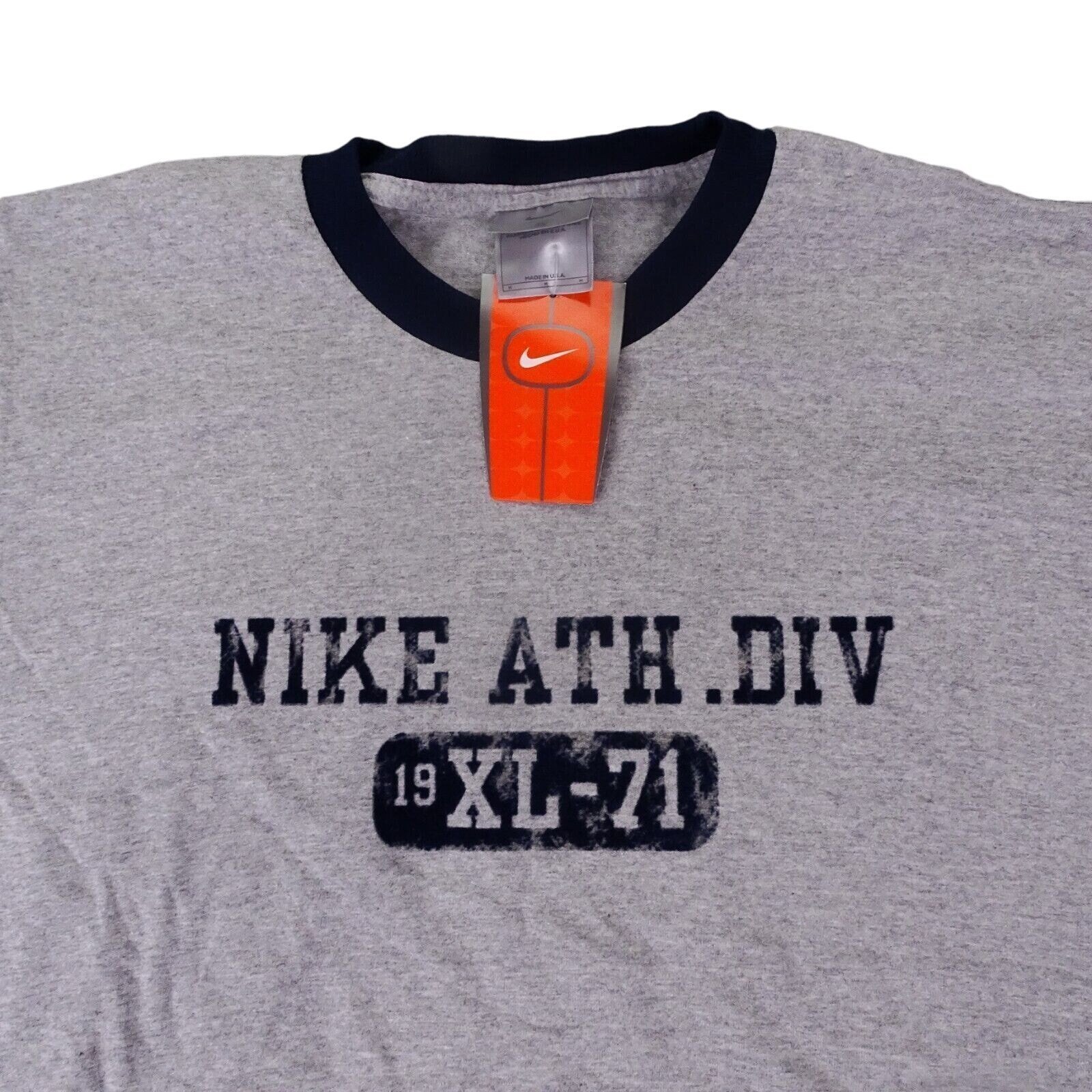Vintage Nike Shirt Mens Medium Gray Athletic Division 1971 Made In USA Deadstock