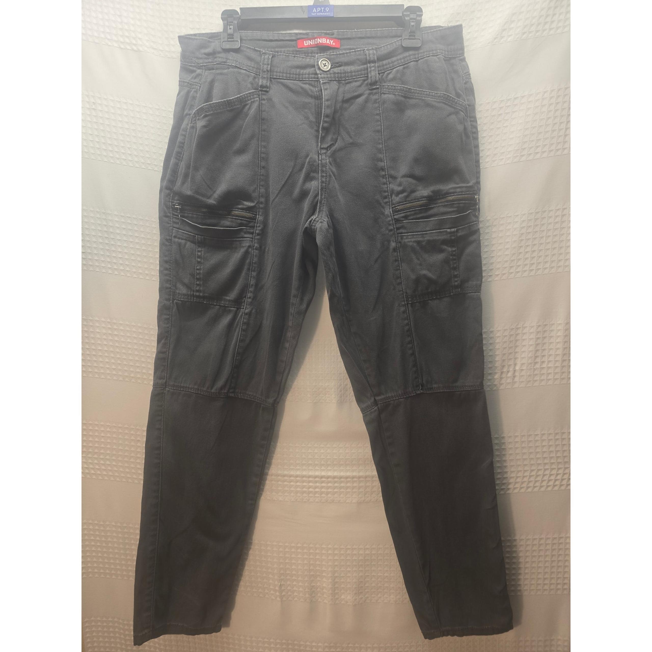 Jeans Womens Size 13 Black Straight Leg Mid Rise 5 Pockets USED 7455 - UNIONBAY