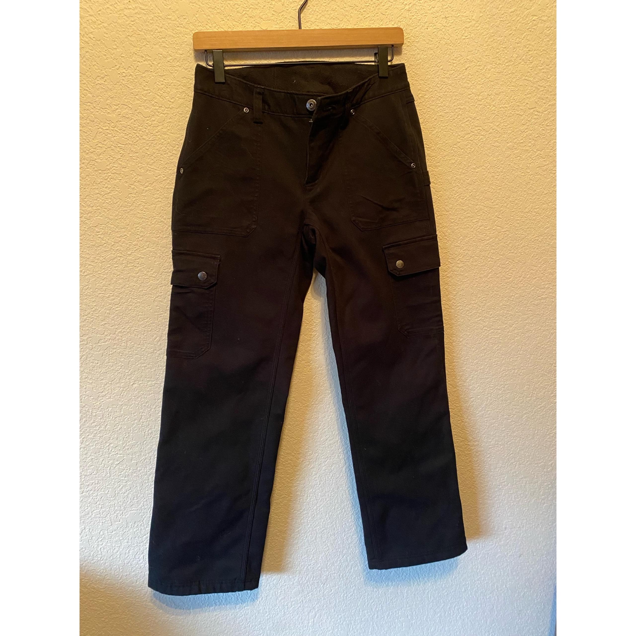 Women’s Duluth Trading Co Fleece Lined Black Cargo Pants