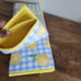 New Martha Stewart Lemon Reversible Kitchen Drying Mats Set of 2 & Mini Mitts