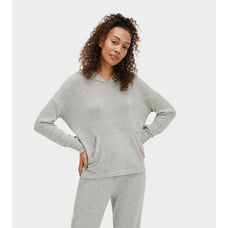 Ugg Women's Elettra Soft Brushed Pullover Hoodie Long Sleeve Gray Size Large NWT