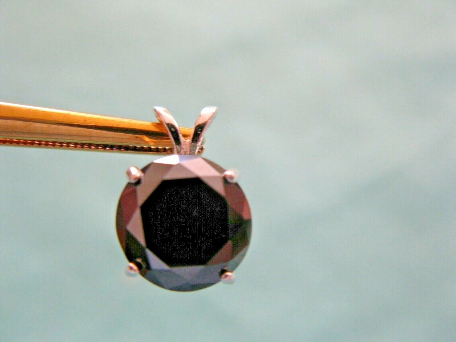 2.61ct 100% REAL NATURAL BLACK DIAMOND NECKLACE,CERTI FICATE,FREE DIAMOND TESTER