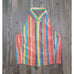 VTG Ralph Lauren Button Down Striped Rainbow Collared Halter Top M Tartan Label