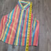 VTG Ralph Lauren Button Down Striped Rainbow Collared Halter Top M Tartan Label