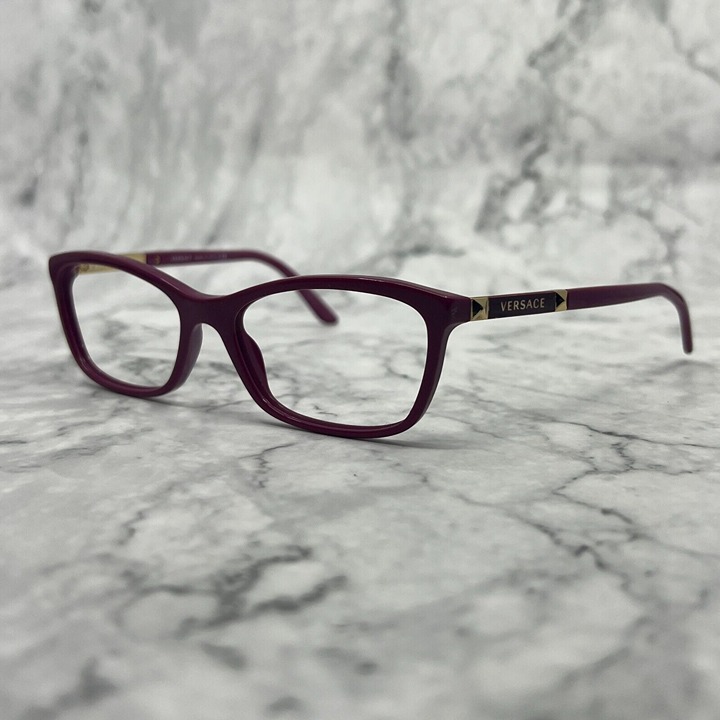 Versace MOD. 3186 5067 Eyeglasses purple Gold Rectangular Frame Italy 52-16-140