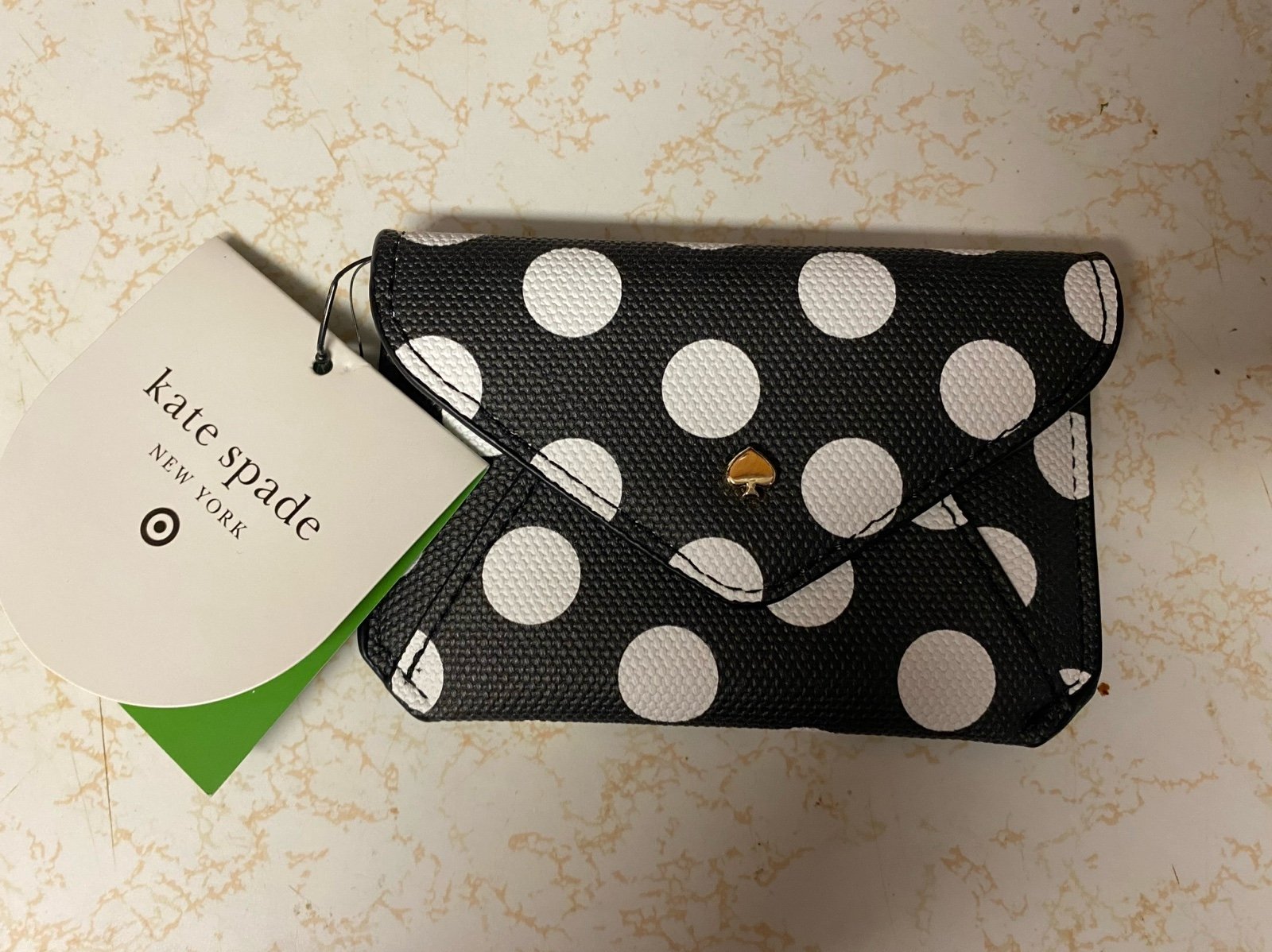 Polka-dot envelope card case wallet Kate Spade New York X Target black-and-white