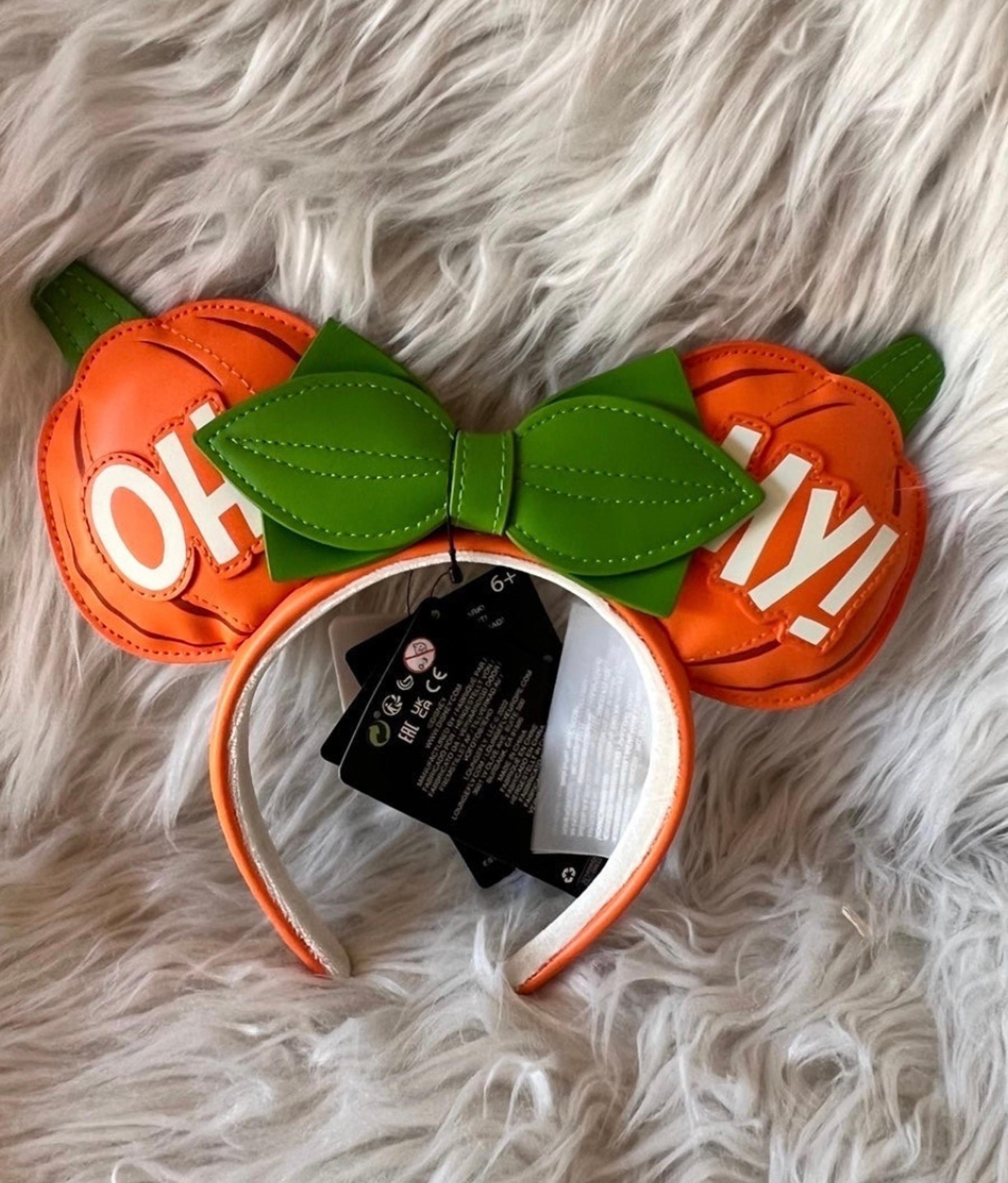 Loungefly Disney Minnie Mouse "Oh My!" Pumpkin Glow in the Dark Halloween Ear