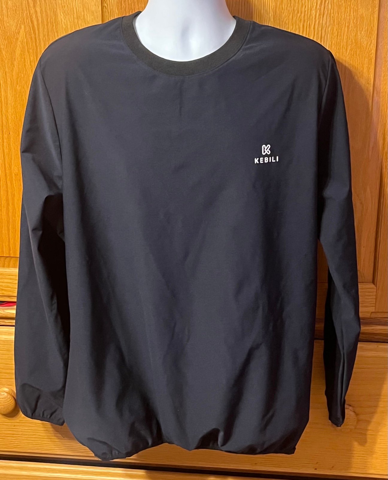KEBILI Black Sauna Shirt L/S Unisex Sz 3XL XXXL Black Heat Trapping Weight Loss.
