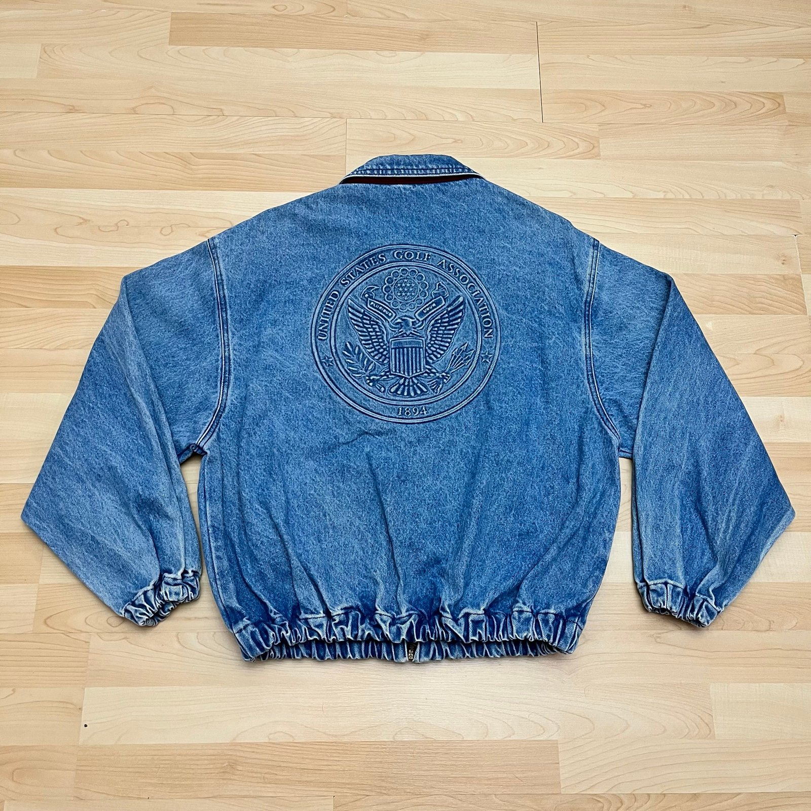 VTG United States Golf Association Denim Trucker Jacket Men’s Large Blue USA