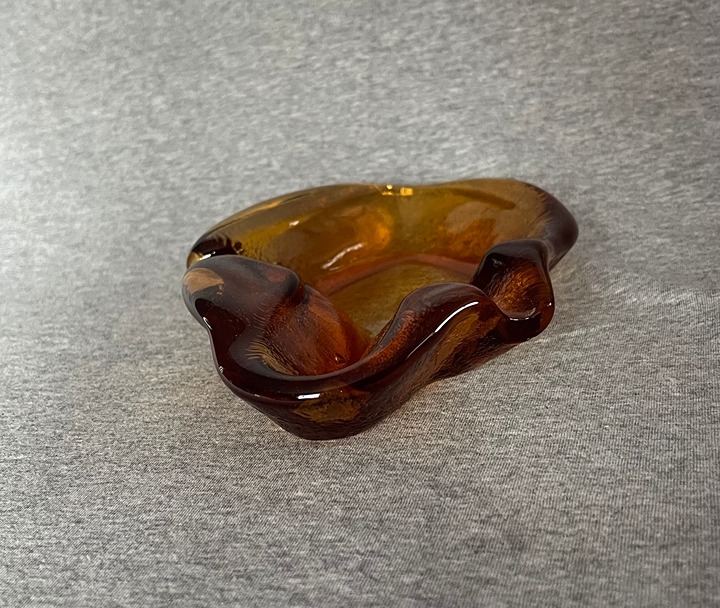 Amoeba Free Form Ashtray in the color Amber
