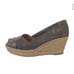 Tory Burch Filipa Pewter Gray Wedge Espadrille Womens Size 10