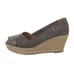 Tory Burch Filipa Pewter Gray Wedge Espadrille Womens Size 10