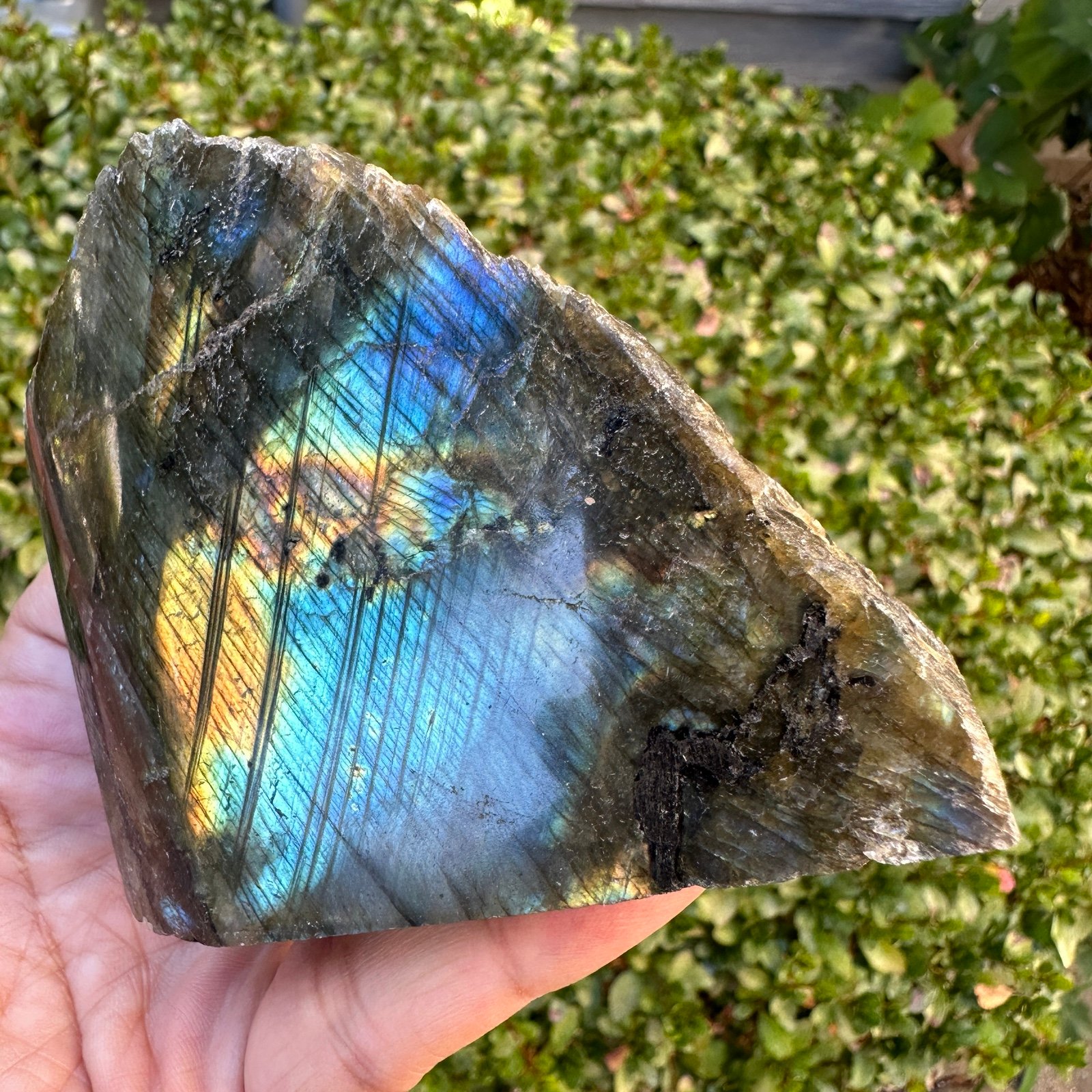 Clearance Labradorite Freeform Self Standing Polished Face With Natural Sides Cr
